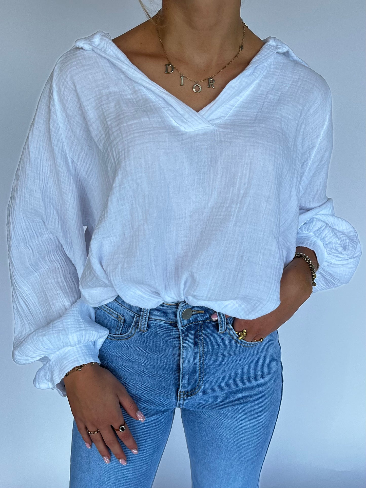 COTTON BLOUSE WIT