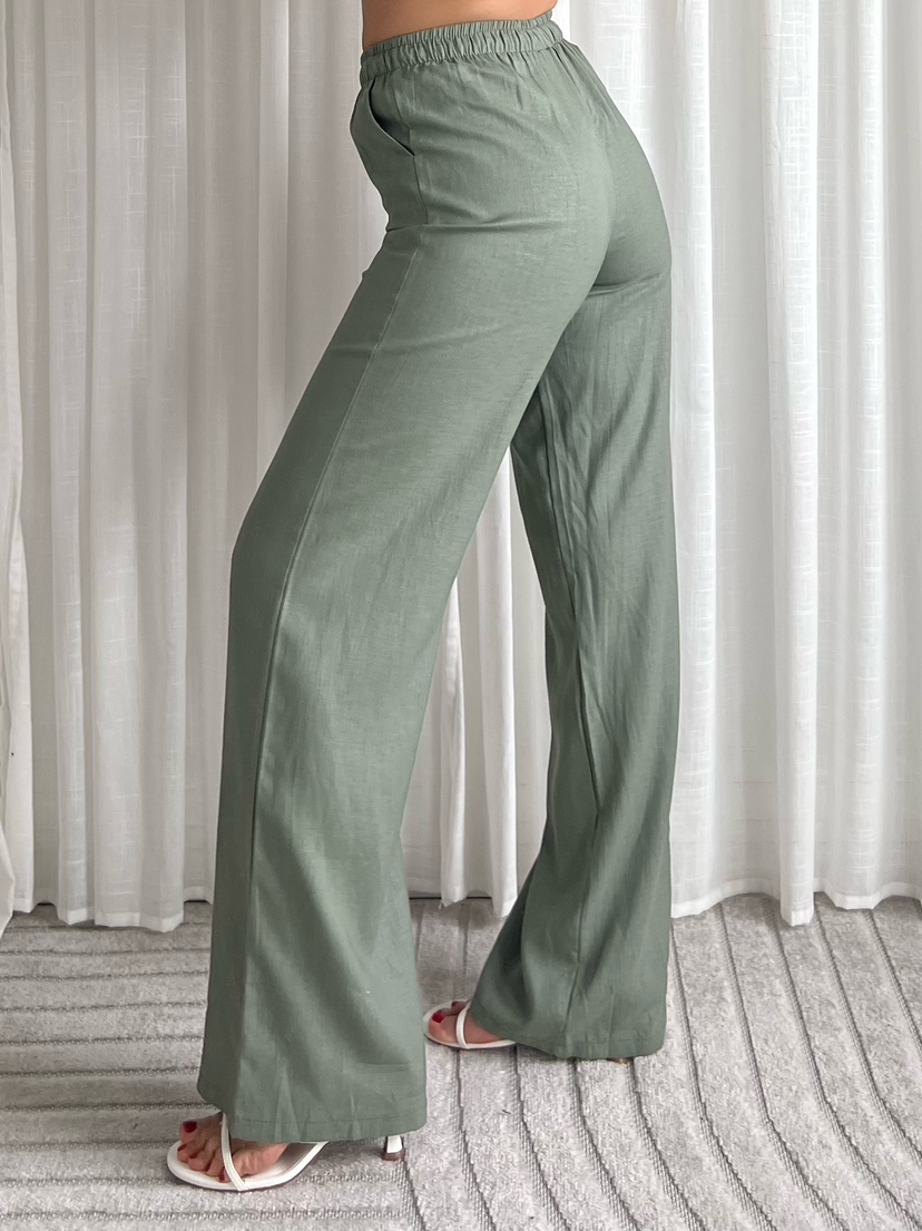 LINNEN PANTS KHAKI
