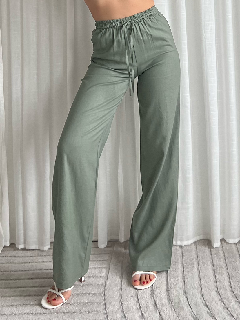 LINNEN PANTS KHAKI