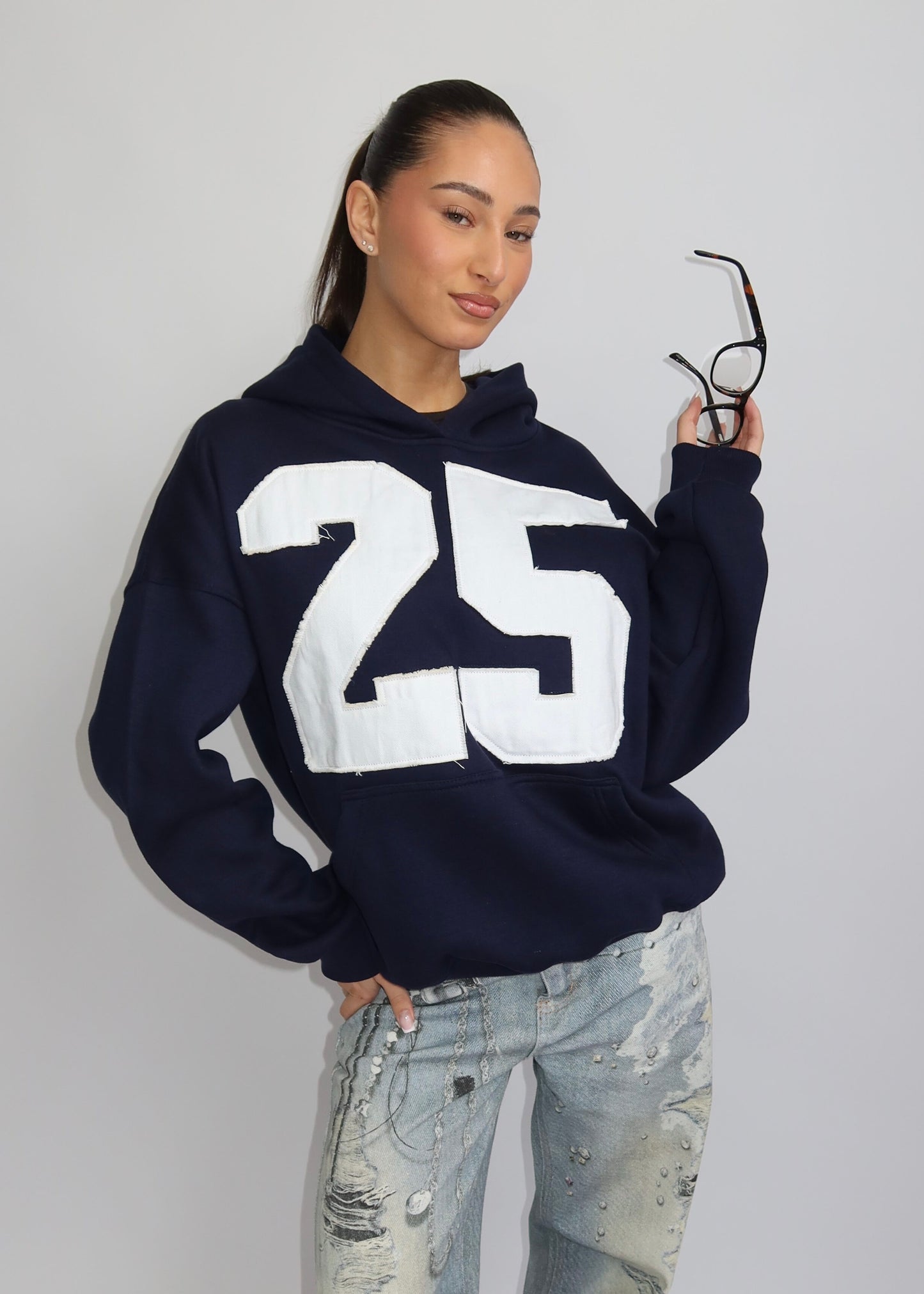 25 ICONIC HOODIE NAVY
