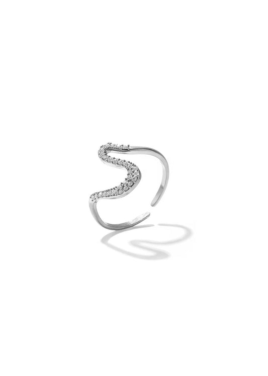 Swoosh Ring Zilver