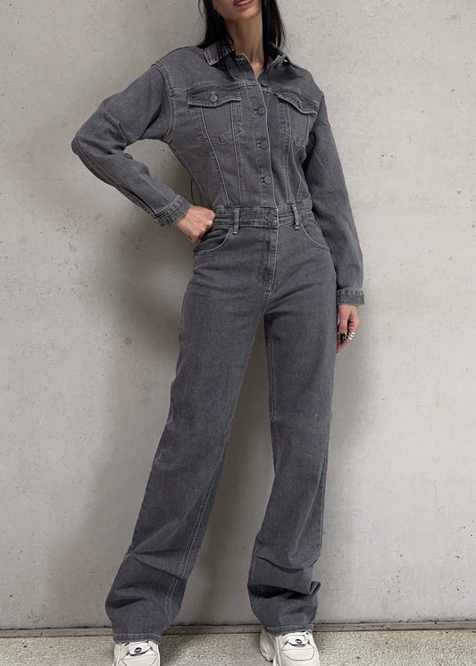 DENIM JUMPSUIT GRIJS