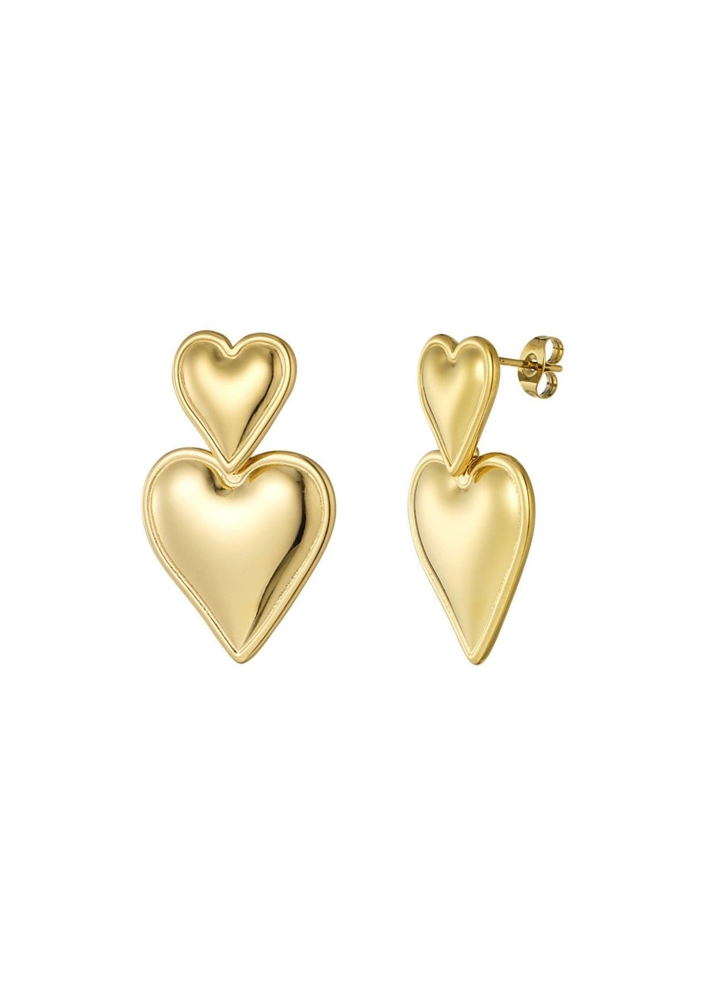 DOUBLE OORBELLEN GOUD