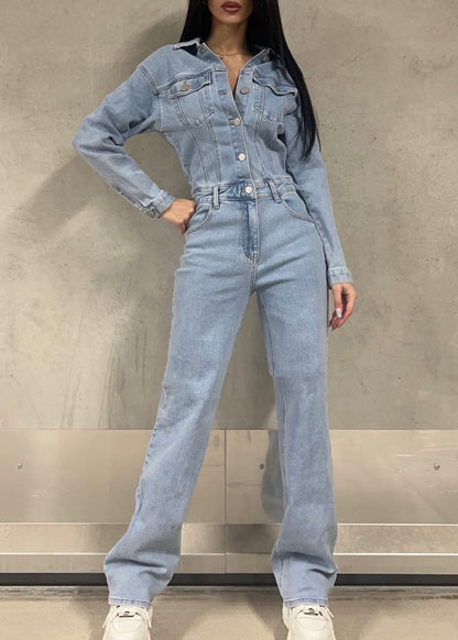 DENIM JUMPSUIT BLAUW