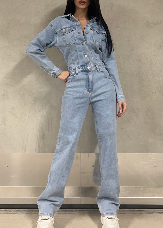 DENIM JUMPSUIT BLAUW