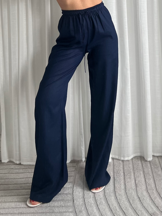 LINNEN PANTS NAVY