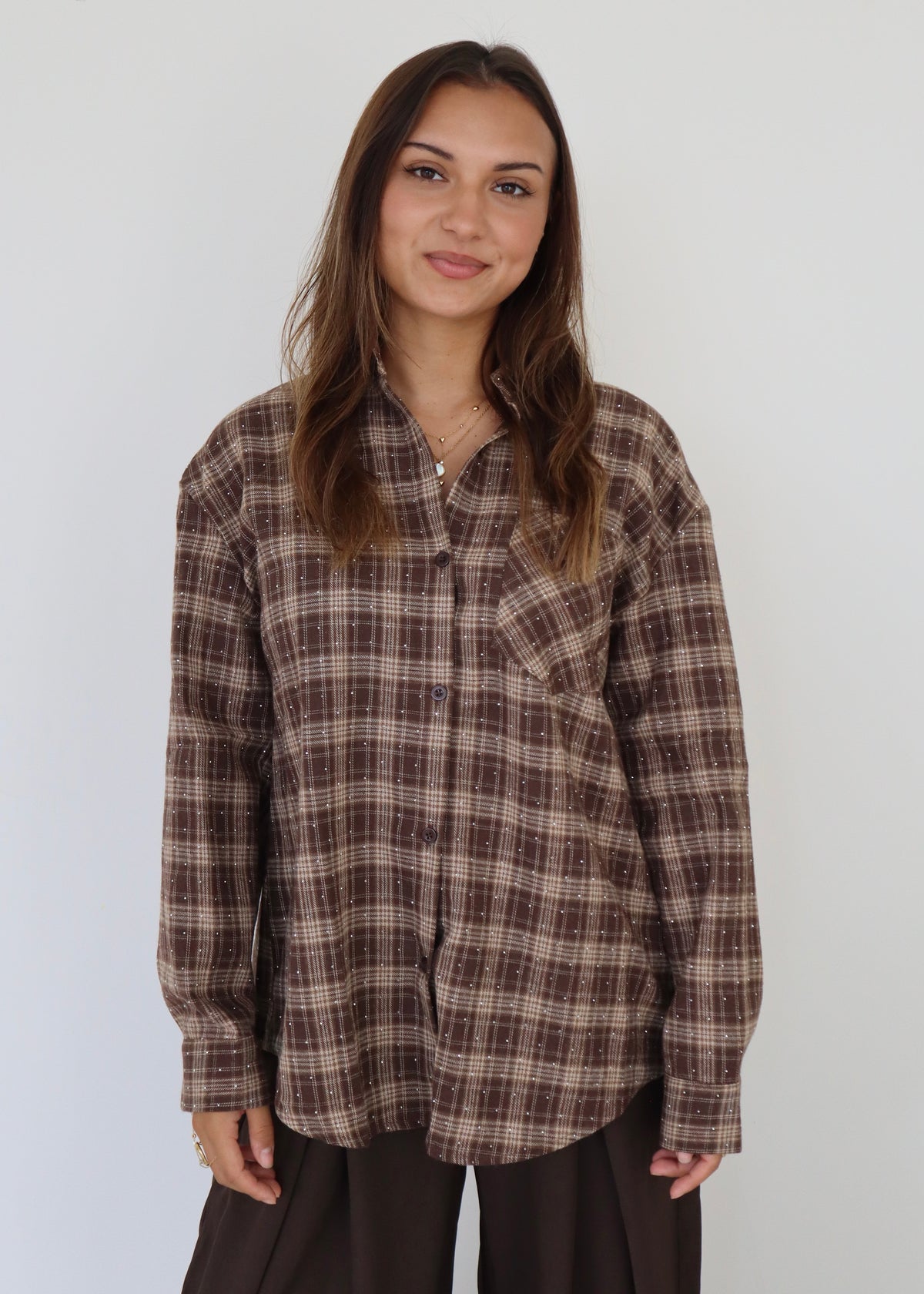 Strass Blouse Bruin