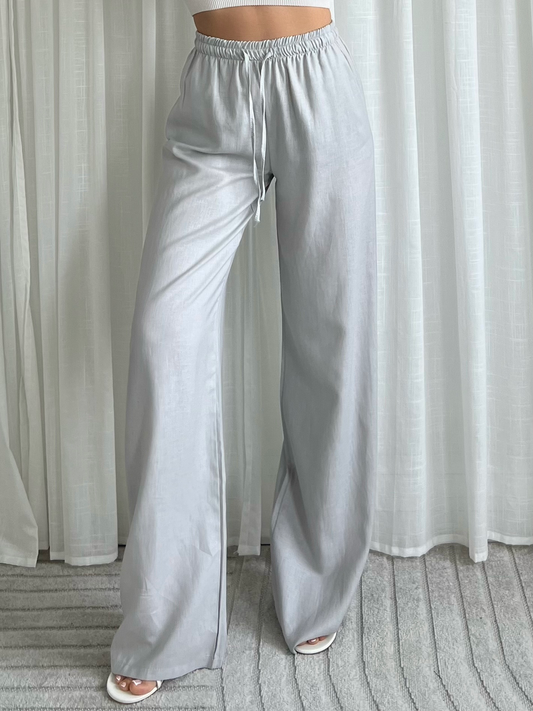 LINNEN PANTS LIGHT GREY