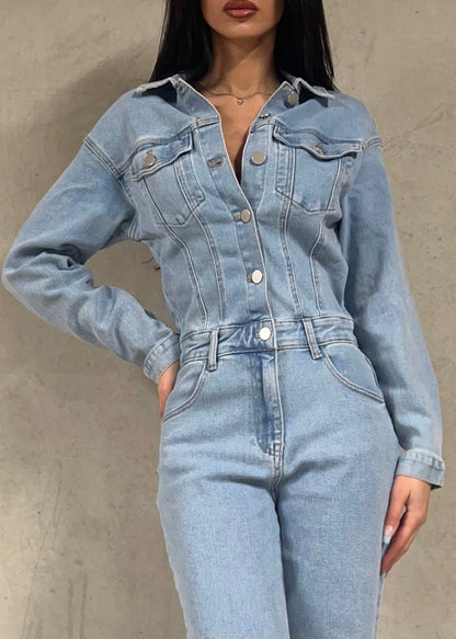 DENIM JUMPSUIT BLAUW
