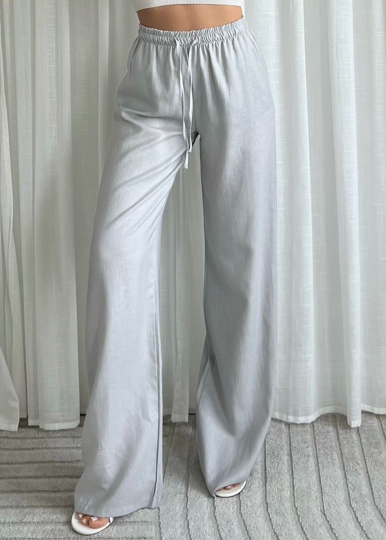 LINNEN PANTS LIGHT GREY