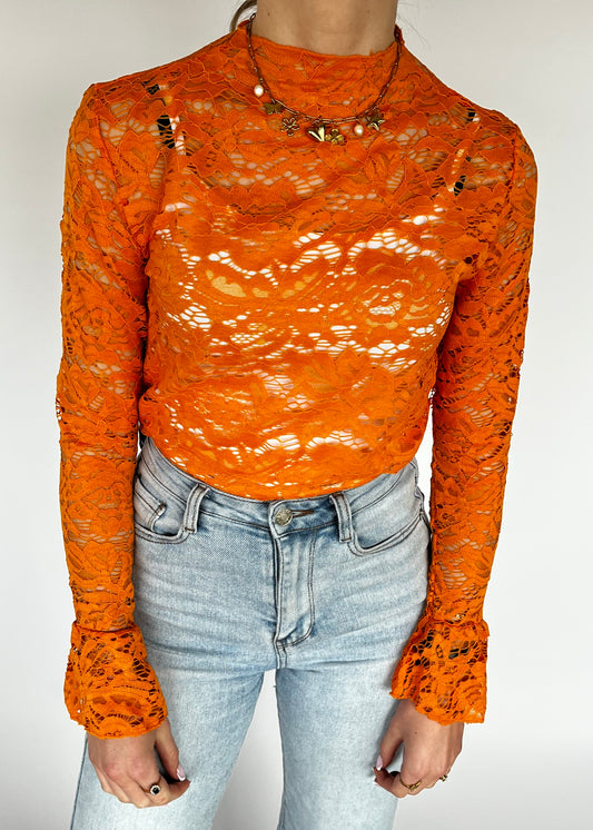 ISA LACE TOP ORANJE