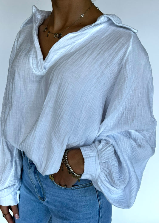 COTTON BLOUSE WIT