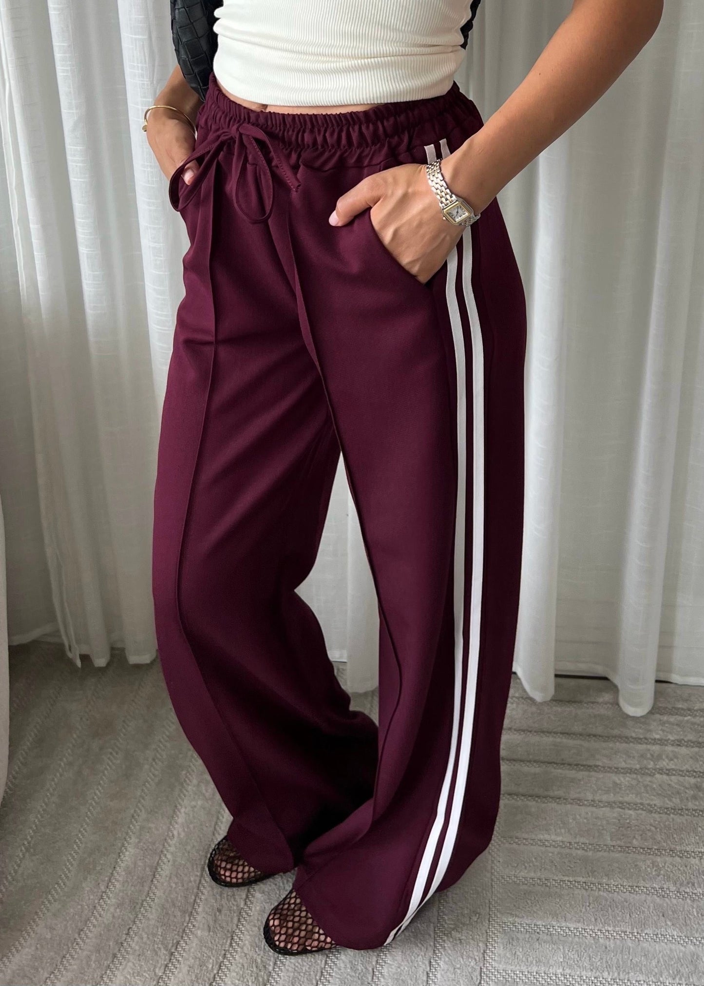 MILA PANTS BURGUNDY