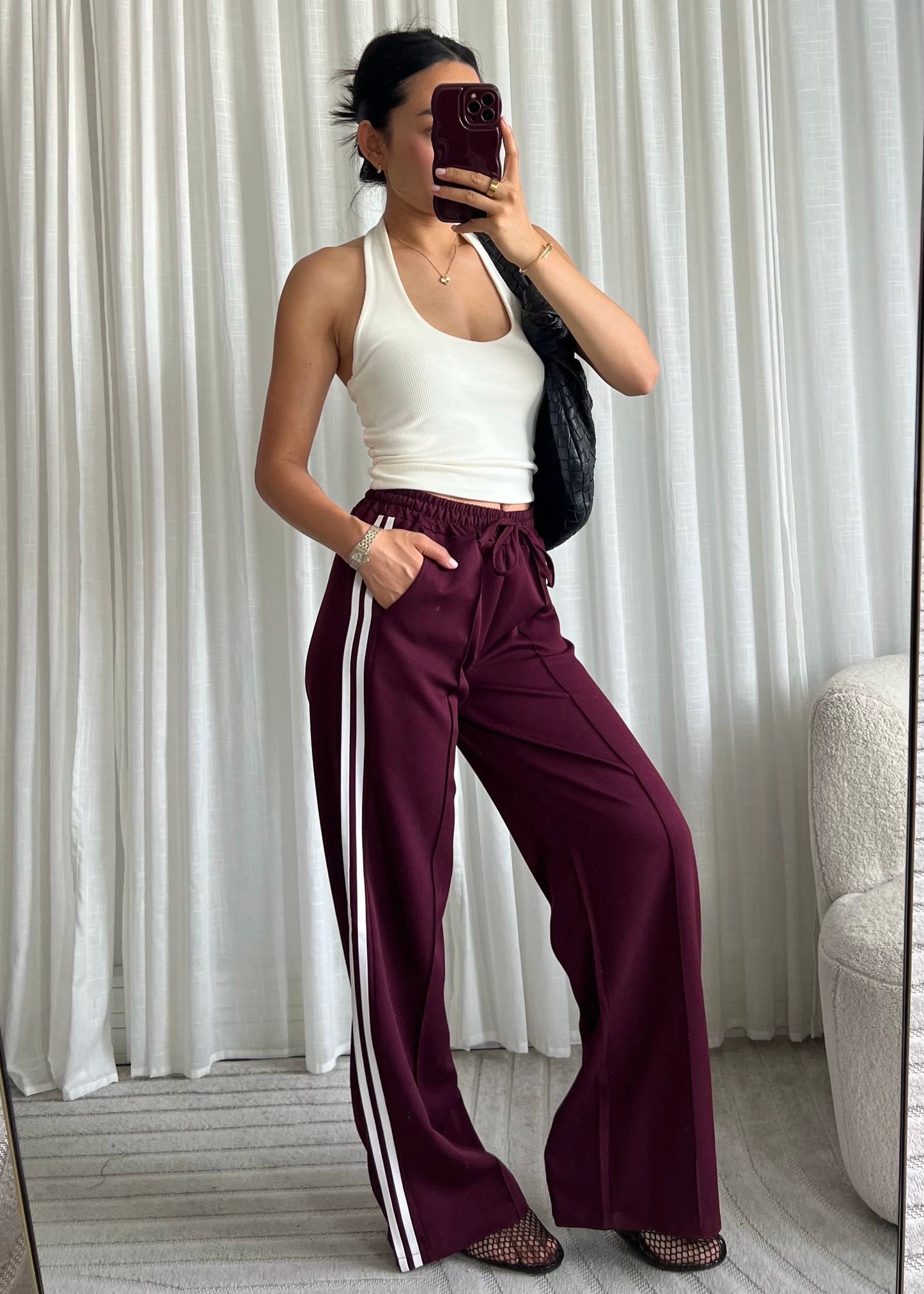 MILA PANTS BURGUNDY