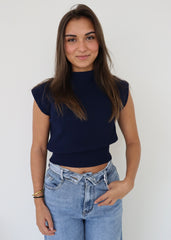 Basic Knit Top Navy